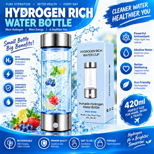 420ml hydrogen water bottle - hydrogen,