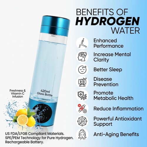 Hydrogen water bottle portable - hydrogen,